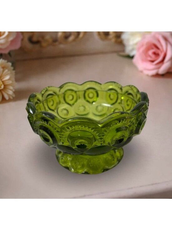L E Smith Other - L E Smith Green Stars & Bars Glass Fairy Lamp Base Only